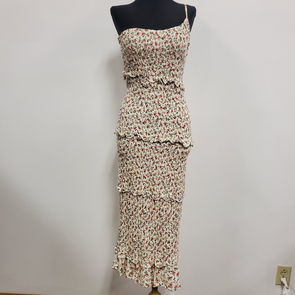 Pretty Garden Dresses & Skirts - Pretty‎ Garden Womens Smocked Floral Cottagecore Midi Dress Size M Whimsical